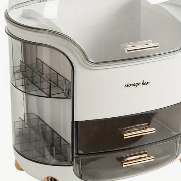 KME Transparent WhiteTabletop Cosmetic Organizer Box - Picture 6 of 6